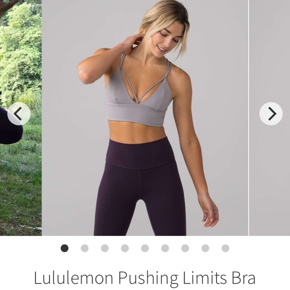 lululemon athletica Other - lululemon athletica Strappy Sports Bra in Light Gray and Deep Plum